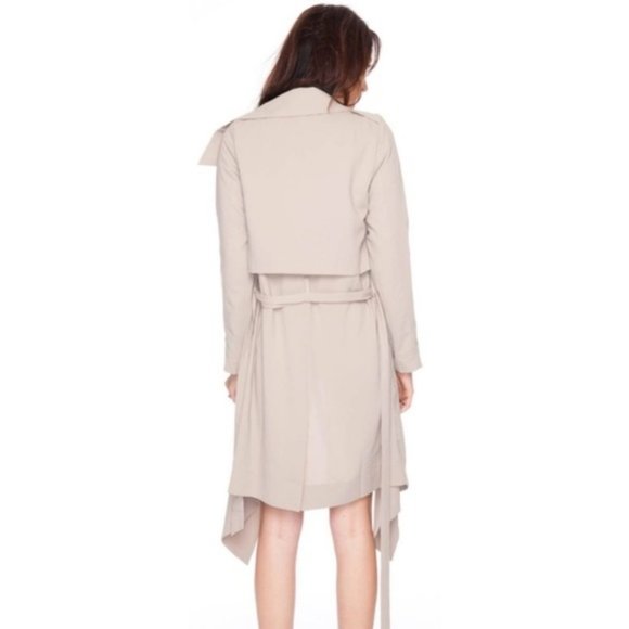 UNIF Flasher Asymmetrical Camel Draped Trench Coat - Picture 4 of 6